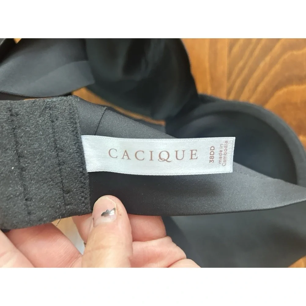 Cacique Lane Bryant Black Lightly Lined Full Coverage Bra Plus Size‎ 38DD
